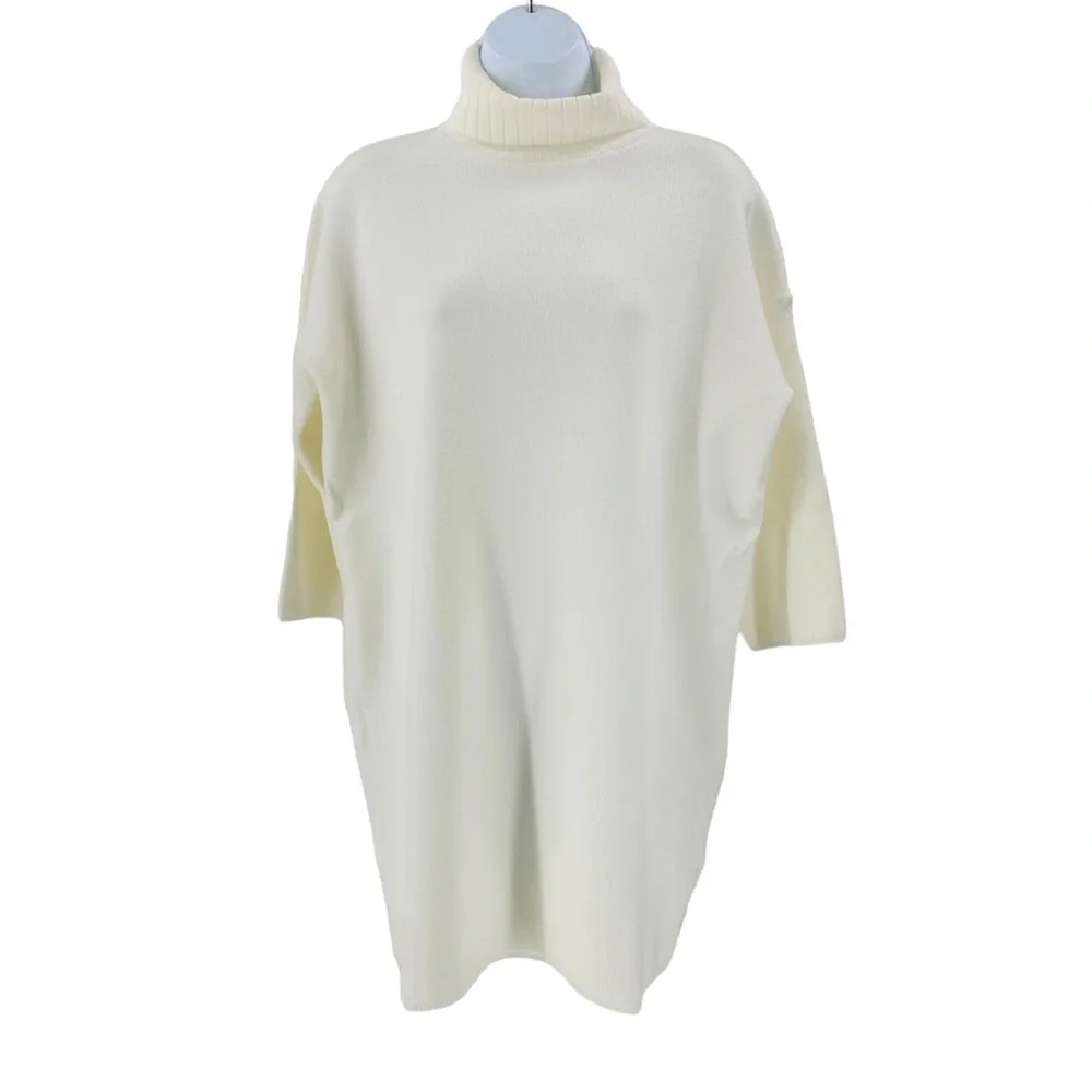 Pomander Place | NEW Winter White Vivianne Turtleneck Sweater Mini Dress Size S - Picture 4 of 11